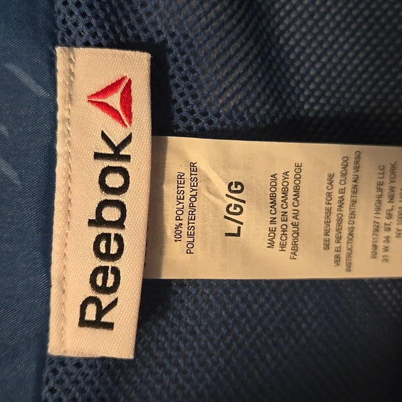 Reebok Navy Patterned Windbreaker Jacket - Picture 3 of 7